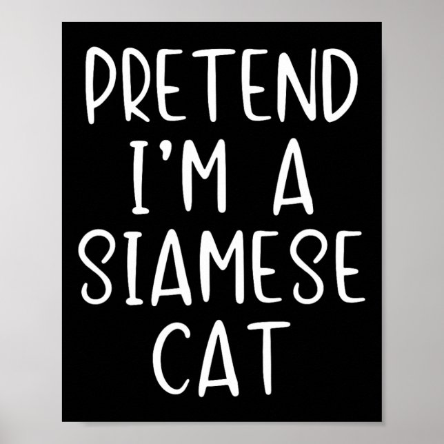 Affiche Faire semblant Costume Chat Siamese Halloween Lazy (Devant)