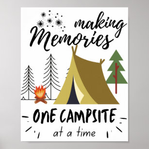 Affiche Faire Souvenir Un Camping À La Fois Camping