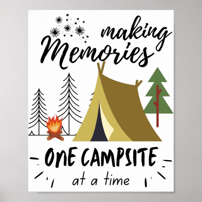 Affiche Faire Souvenir Un Camping À La Fois Camping (Devant)