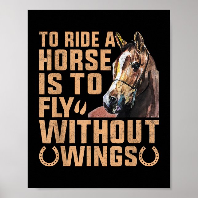 Affiche Faire Un Cheval Est De Voler Sans Ailes Cheval Say (Devant)