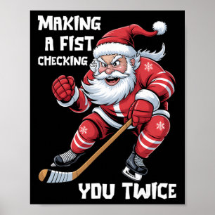 Affiche Faire une Fist en vérifiant deux fois Noël Santa I