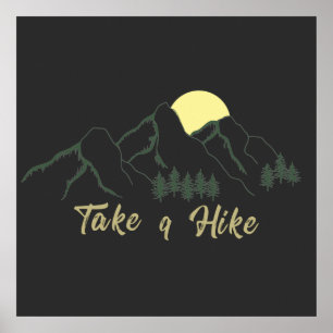 Affiche faire une randonnée explorer en plein air