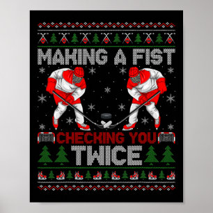 Affiche Faire une vérification de poing deux fois Hockey s
