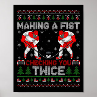 Affiche Faire une vérification de poing deux fois Hockey s