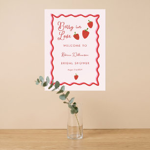 Affiche Fairepart de Remise de Cadeaux de Mariée Strawberr