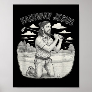 Affiche Fairway vintage De Jésus Christian Golfer Jesus Sp