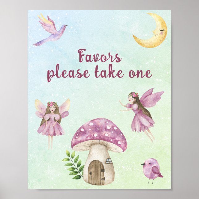 Affiche Fairy baby shower Favors (Devant)