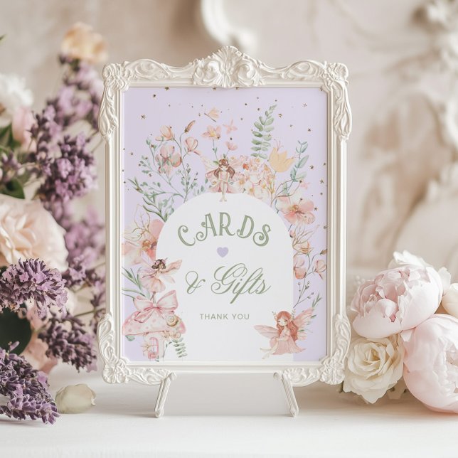 Affiche Fairy Cards and gifts Whimsical Purple Birthday (Créateur téléchargé)
