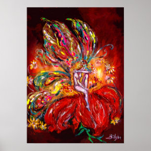 AFFICHE FAIRY EN ROUGE