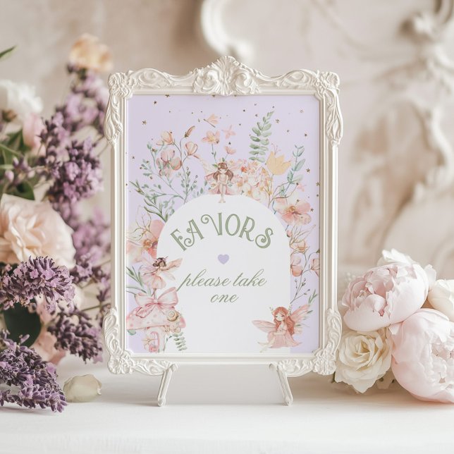 Affiche Fairy Favors Whimsical Purple 1st Birthday (Créateur téléchargé)