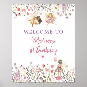 Affiche Fairy Garden Boho Fleur sauvage Anniversaire Bienv
