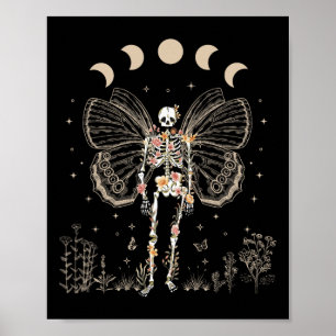 Affiche Fairy Grunge Fairycore Papillon esthétique Skeleto