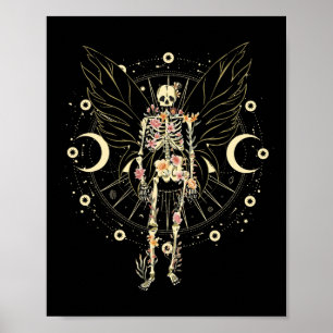 Affiche Fairy Grunge Fairycore Papillon esthétique Skeleto