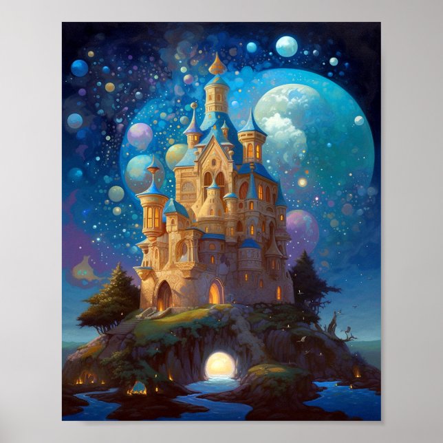 Affiche Fairy Tale Castle Imaginaire Art (Devant)
