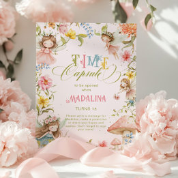 Affiche Fairy Time Capsule Bright Wildflower Birthday