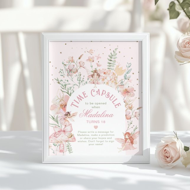 Affiche Fairy Time Capsule Whimsical Pink Arch Birthday (Créateur téléchargé)