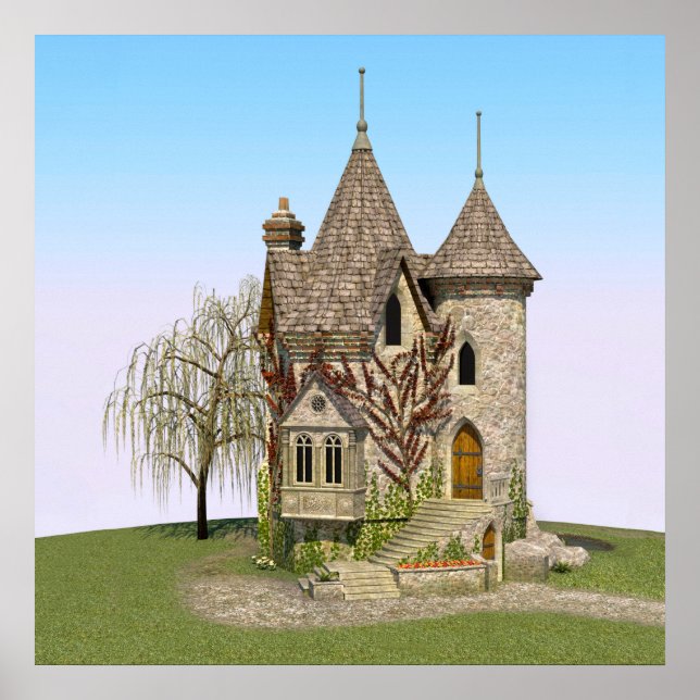 Affiche Fairytale Castle Parfait cadeau d'anniversaire et  (Devant)