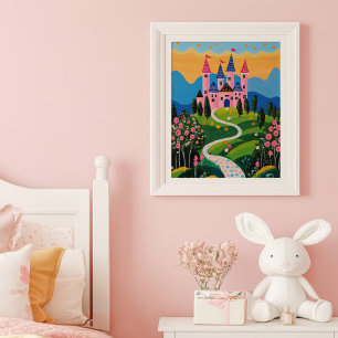 Affiche Fairytale Castle Paysage Kids Wall Art