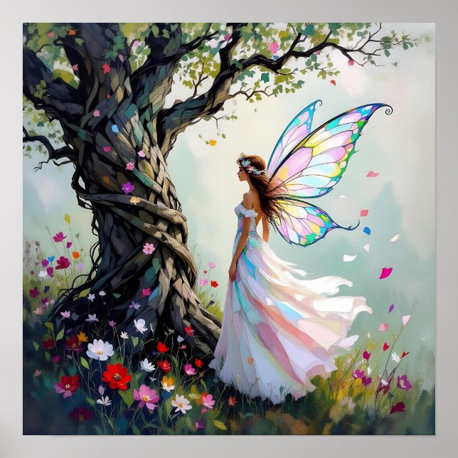 Affiche Fairytale Inspired Fairy and Whimsical Tree (Devant)