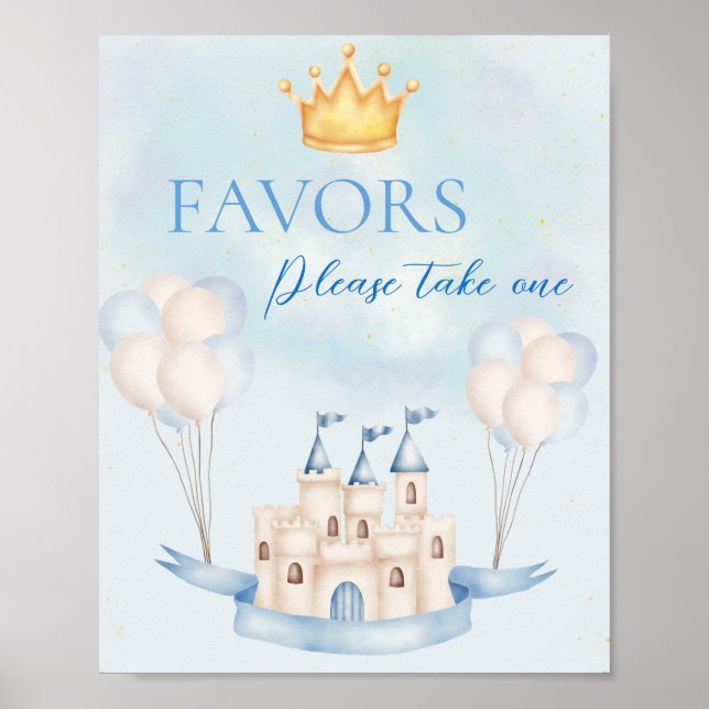 Affiche FairyTale Prince Castle Crown Balloon Party (Devant)