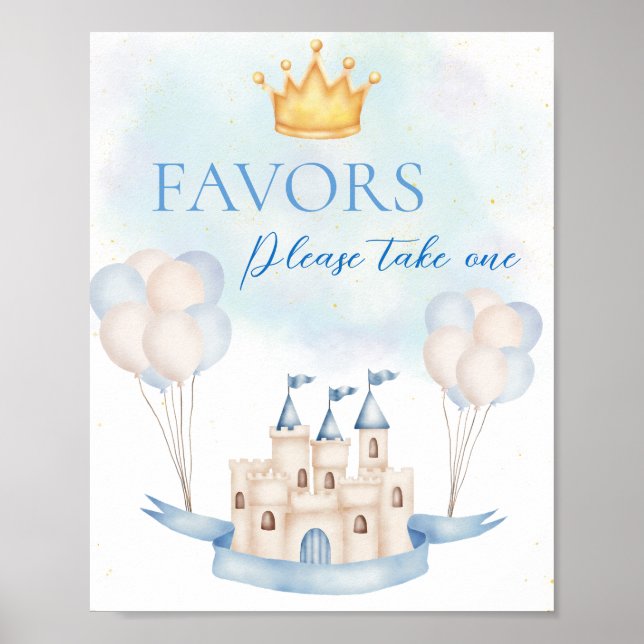 Affiche FairyTale Prince Castle Crown Balloon Party (Devant)