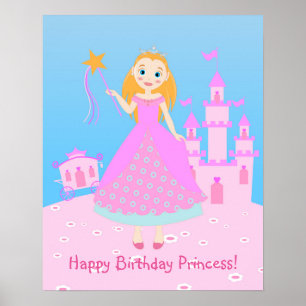 Affiche Fairytale Princess à Pink Birthaday