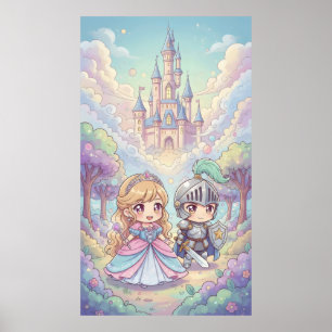 Affiche Fairytale Princess Knight Magic Castle Forest