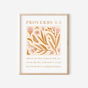 Affiche Fais confiance au Seigneur Proverbes 3:5 Art chrét