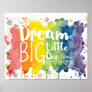 Affiche Fais de grands rêves petite - arc-en-ciel