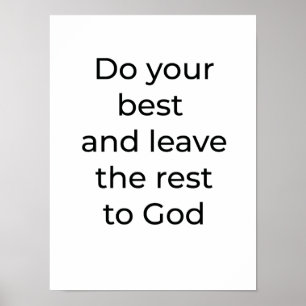 Affiche Fais de ton mieux et laisse le reste à Dieu