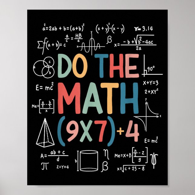 Affiche Fais Le Calcul 67 Mème Drôle Six Sept Prof De Math (Devant)
