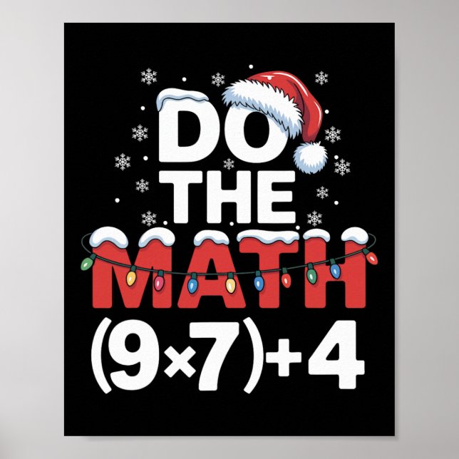 Affiche Fais le calcul mème 6 7 Humour de Noël drôle (Devant)