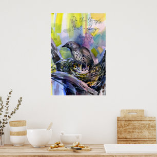 Affiche Fais les choses qui te rendent heureux, nid de gri