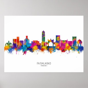 Affiche Faisalabad Pakistan Skyline