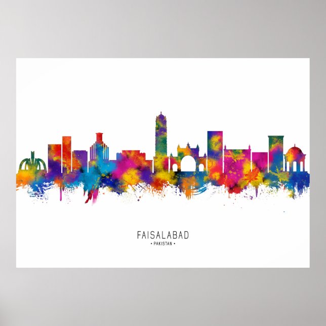 Affiche Faisalabad Pakistan Skyline (Devant)