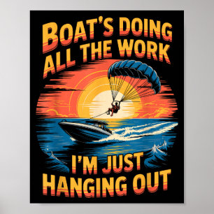 Affiche Faisant tout le travail Parasailer Parapente Paras