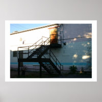 Faisceau de soleil sur la cage d'escalier