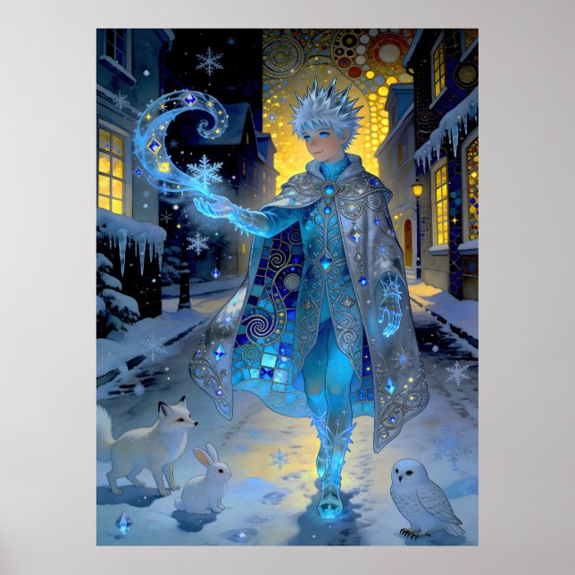 Affiche Faiseur de givre d'une rue au clair de lune – Un p (Devant)