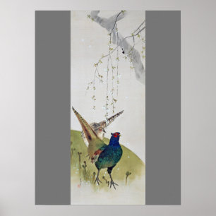 Affiche Faisier et cerisier plumant, Watanabe Seitei