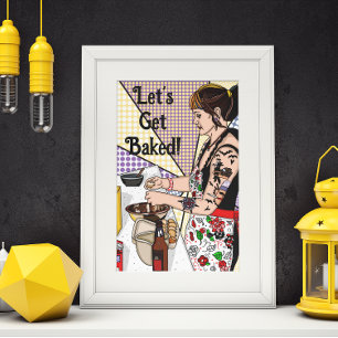 Affiche Faisons cuire Pop Art Tattoo Lady Baking