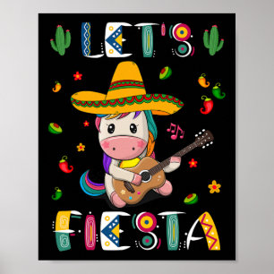 Affiche Faisons danser la licorne mexicaine Cinco De Mayo