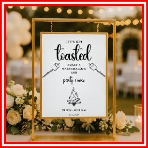 Affiche Faisons griller des guimauves, panneau de mariage
