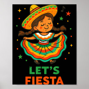 Affiche Faisons la fête cinco 5 mai drôle fille mexicaine