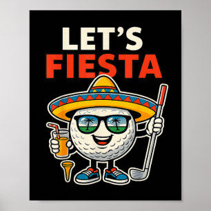 Affiche Faisons la Fête Cinco De Mayo Balle de Golf Sombre