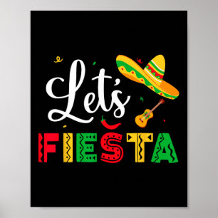 Affiche Faisons la fête Cinco De Mayo Fête Mexicaine Femme