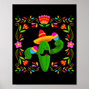 Affiche Faisons la fête cinq de mayo avec cactus guitare