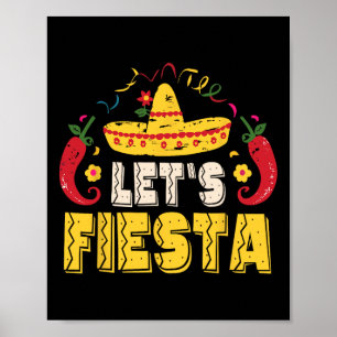 Affiche Faisons la Fête Drôle Cinco De Mayo Mexicain
