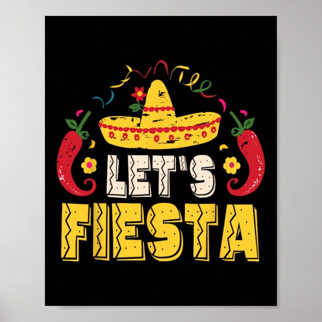 Affiche Faisons la Fête Drôle Cinco De Mayo Mexicain  (Devant)