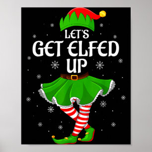 Affiche Faisons la fête en elfes Noël Famille d'elfes Squa