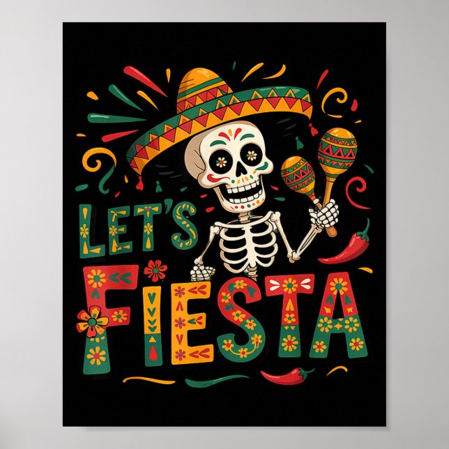 Affiche Faisons la fête mexicaine drôle 5 de mayo cinq (Devant)